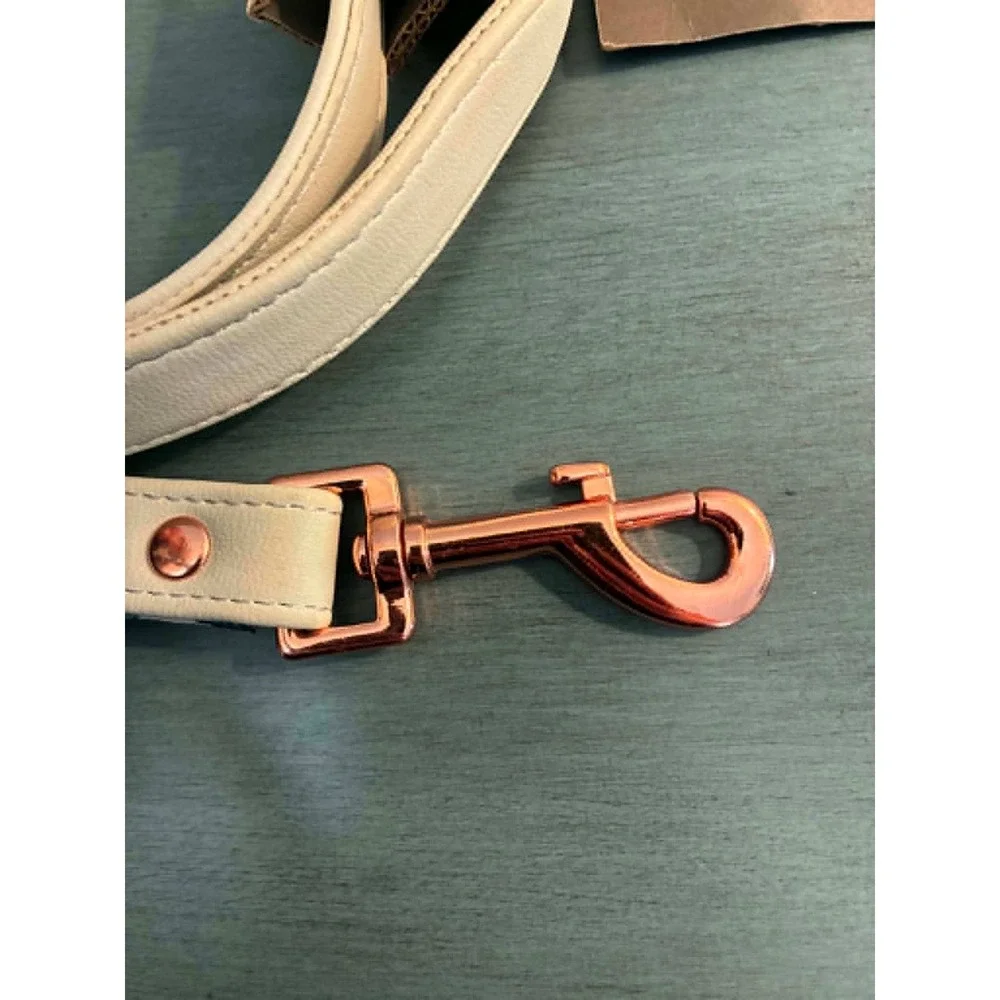 PupStyle City Leash Dogs OS Teal Palm Vibes NWT Vegan Leather Rose Gold Hardware